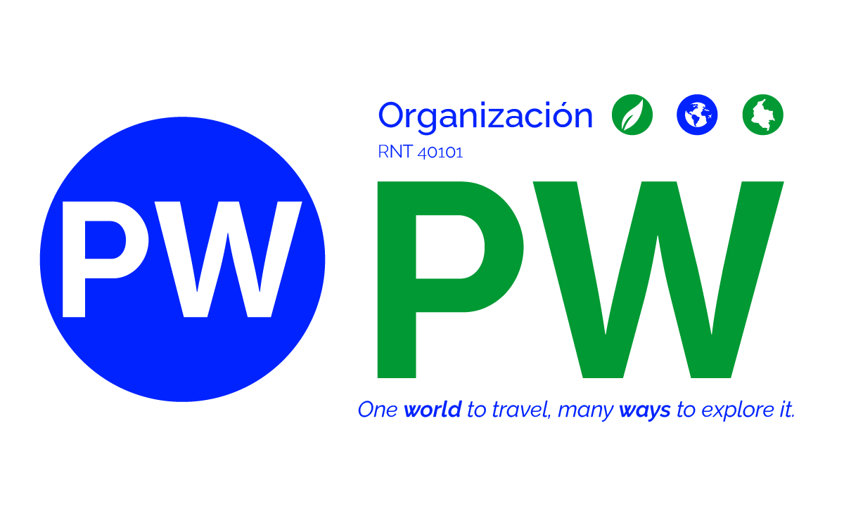 Logo minimalista Organizacion Parkway Viajes y Turismo agencia de viajes en bogota