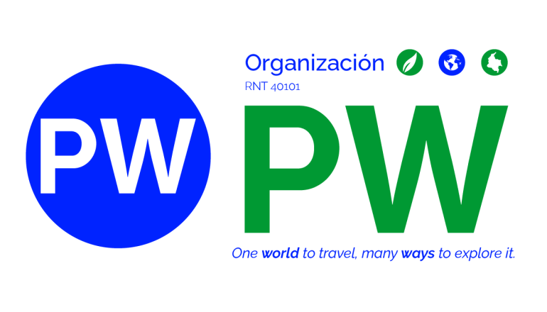 Logo minimalista Organizacion Parkway Viajes y Turismo agencia de viajes en bogota
